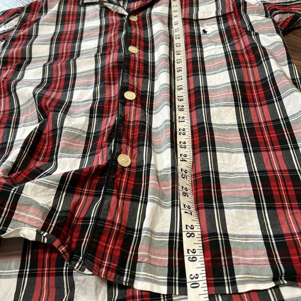 Polo Ralph Lauren Shirt Mens Large Red Plaid Blake Short Sleeve Button Down Pony